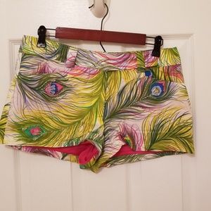 Nanette Lepore Peacock Print Shorts